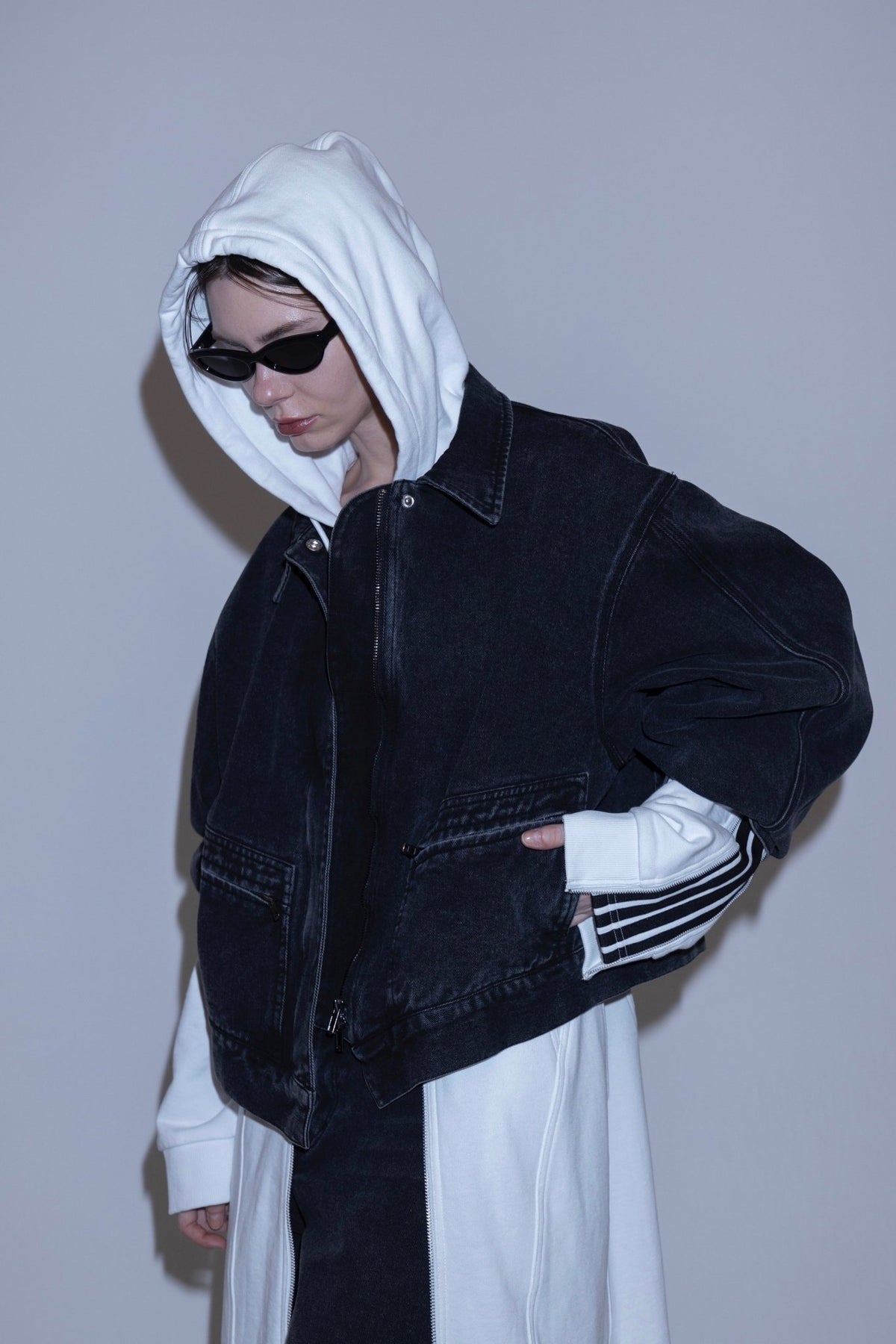 Angle denim jacket