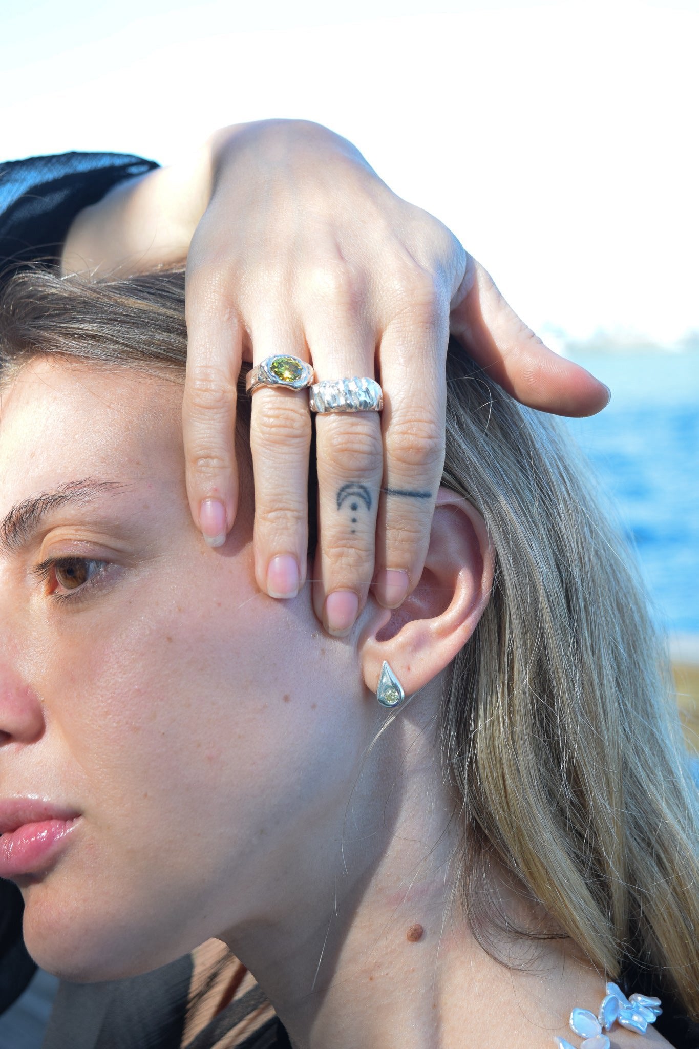 Spike Stone Earring