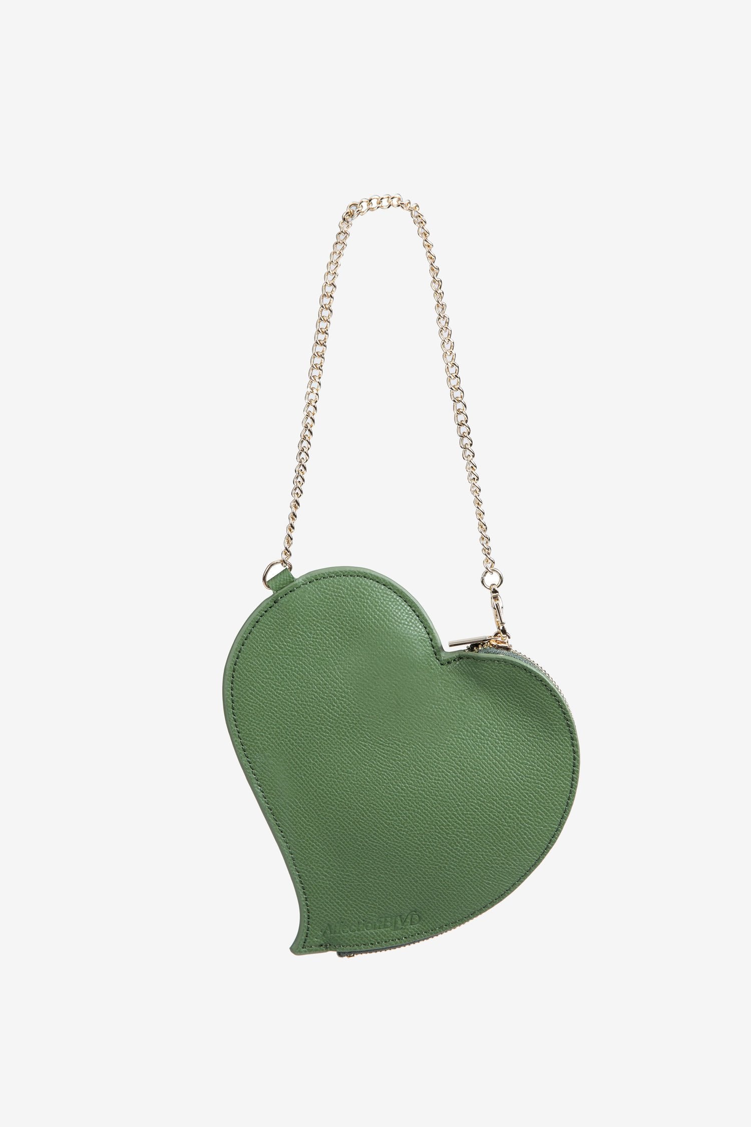 'Heart Mesh' Medium Shoulder Bag - Olive